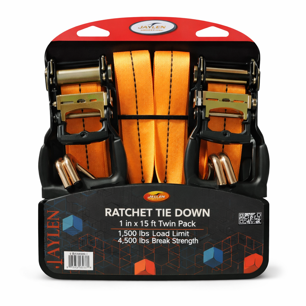 J-Hook Ratchet Tie Downs - 38mm x 3.6M