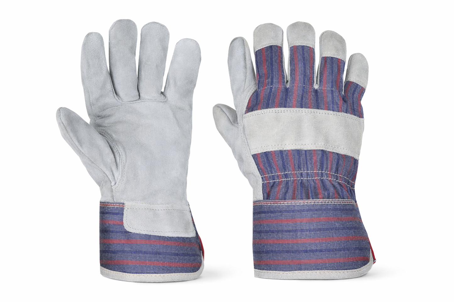 Candy Stripe Leather Open Cuff Gloves