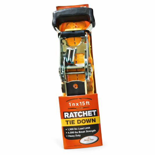 J-Hook Ratchet Tie Downs with Rubber Coated Grips - 27mm x 4.8M