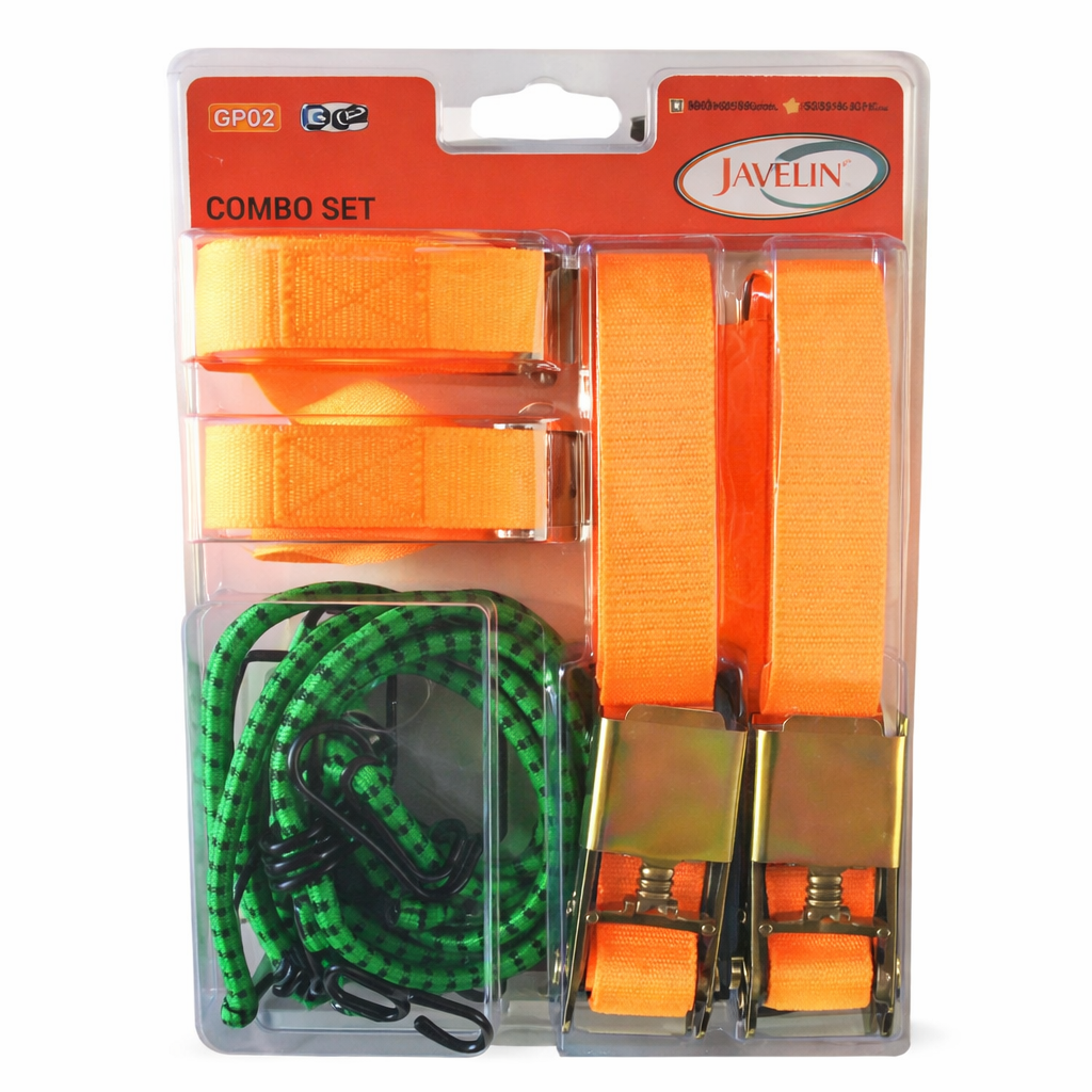 Ratchet Tie Down & Bungee Cord 8Pcs Kit