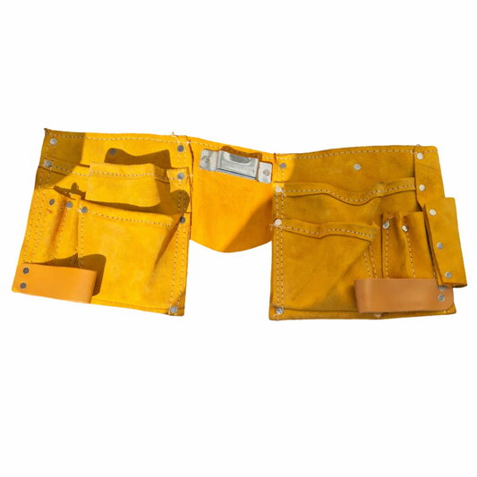 Large Double Pocket Leather Toolbag