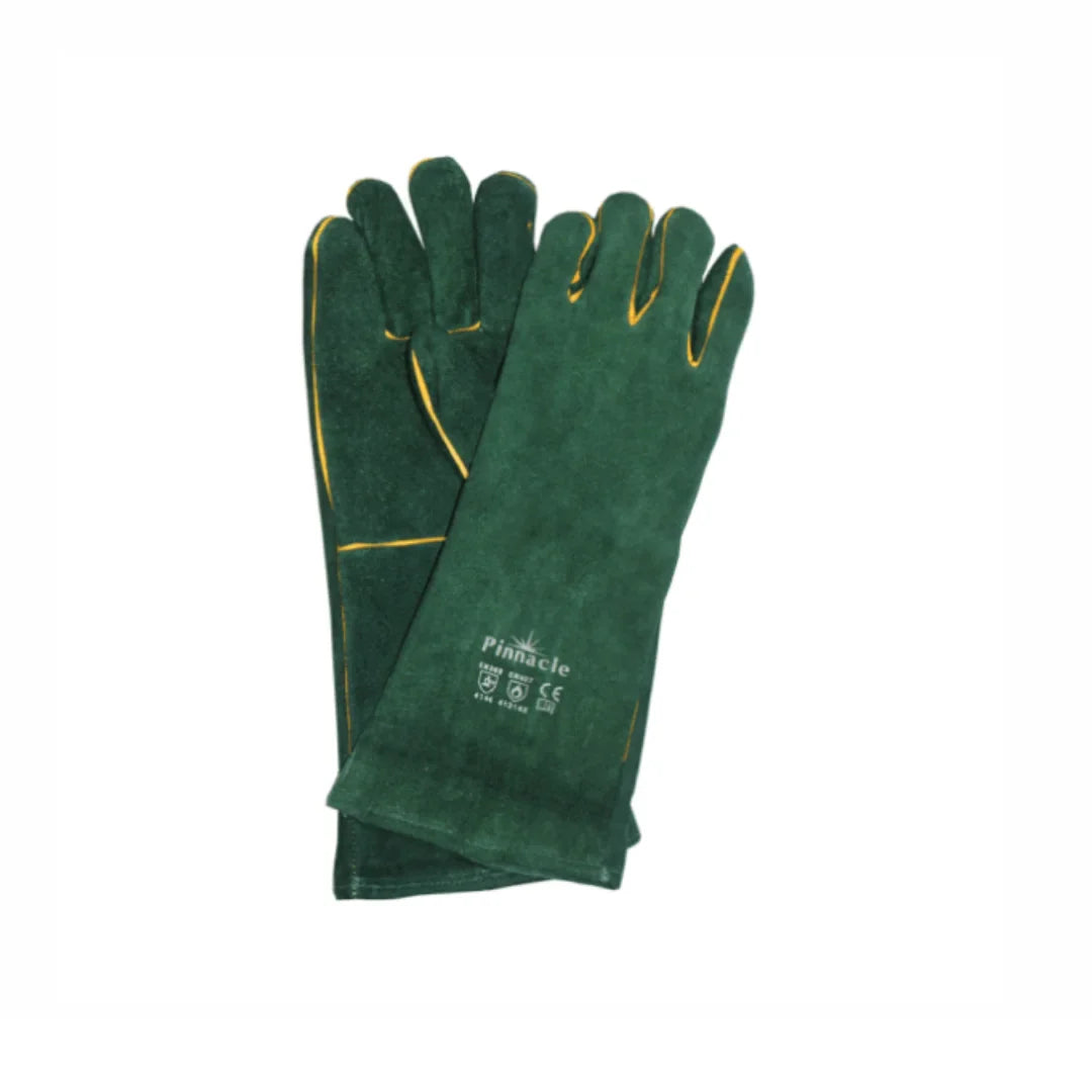 Green lined gloves elbow length 8″